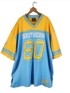 Southern University Jaguars Jersey Mens 4XL Blue Yellow Baton Rouge NCAA